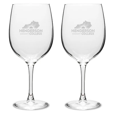 Henderson Community College Two-Piece 19oz. Traditional Wine Glass Set