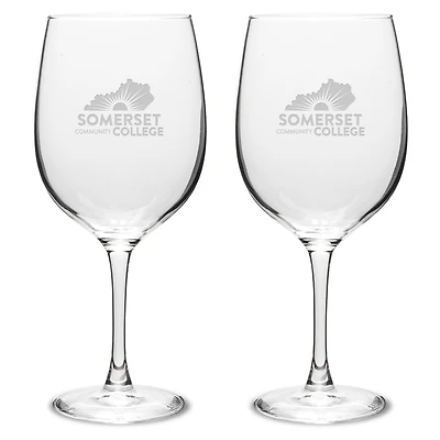 Somerset Community College Two-Piece 19oz. Traditional Wine Glass Set
