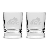Big Sandy Community and Technical College 2-Piece 11.75oz. Luigi Bormioli Square Round Double Old Fashion Set
