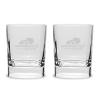 Madisonville Community College 2-Piece 11.75oz. Luigi Bormioli Square Round Double Old Fashion Set