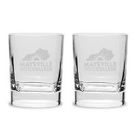 Maysville Community and Technical College 2-Piece 11.75oz. Luigi Bormioli Square Round Double Old Fashion Set