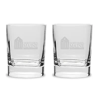 NMCC Falcon 2-Piece 11.75oz. Luigi Bormioli Square Round Double Old Fashion Set