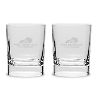 West Kentucky Community and Technical College 2-Piece 11.75oz. Luigi Bormioli Square Round Double Old Fashion Set