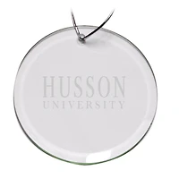 Husson University Eagles 3'' Round Glass Ornament