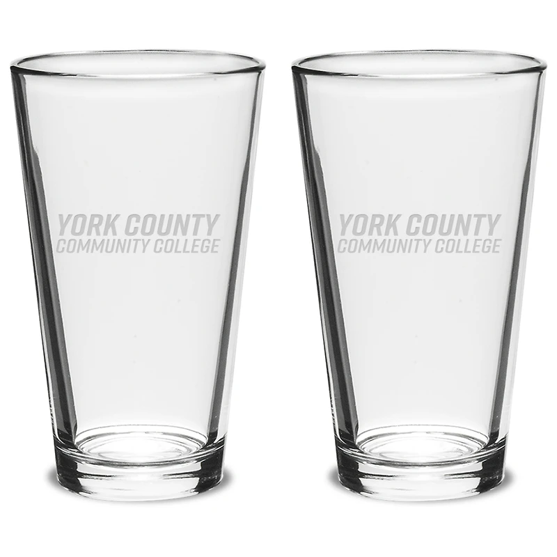 York County Hawks 16oz. 2-Piece Classic Pub Glass Set