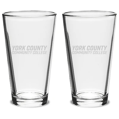 York County Hawks 16oz. 2-Piece Classic Pub Glass Set