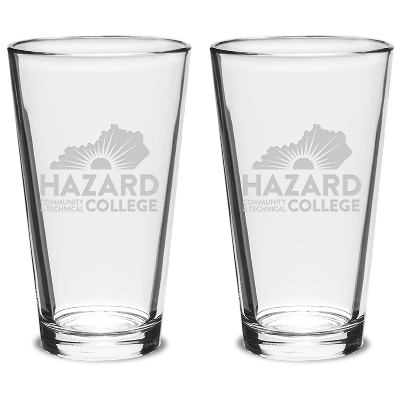 Hazard Community and Technical College 16oz. 2-Piece Classic Pub Glass Set