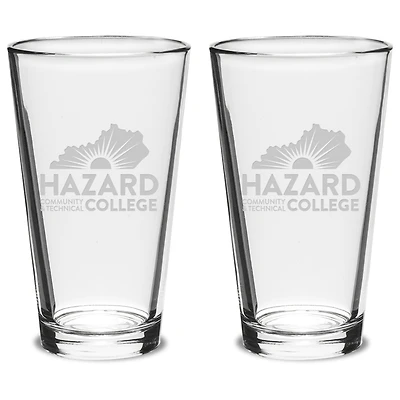 Hazard Community and Technical College 16oz. 2-Piece Classic Pub Glass Set