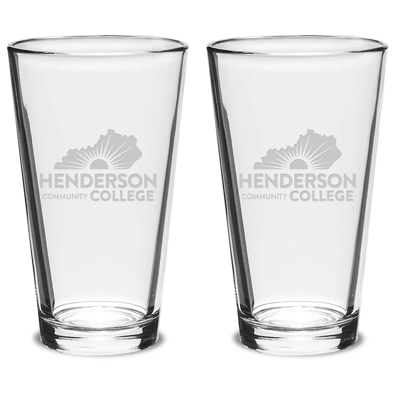 Henderson Community College 16oz. 2-Piece Classic Pub Glass Set