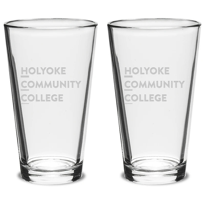 Holyoke Community College 16oz. 2-Piece Classic Pub Glass Set