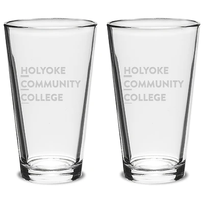 Holyoke Community College 16oz. 2-Piece Classic Pub Glass Set