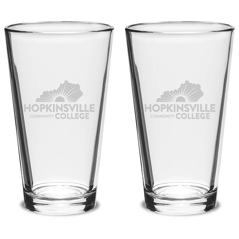 Hopkinsville Community College 16oz. 2-Piece Classic Pub Glass Set