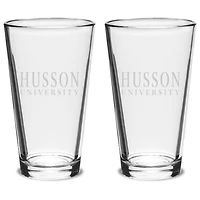 Husson University Eagles 16oz. 2-Piece Classic Pub Glass Set