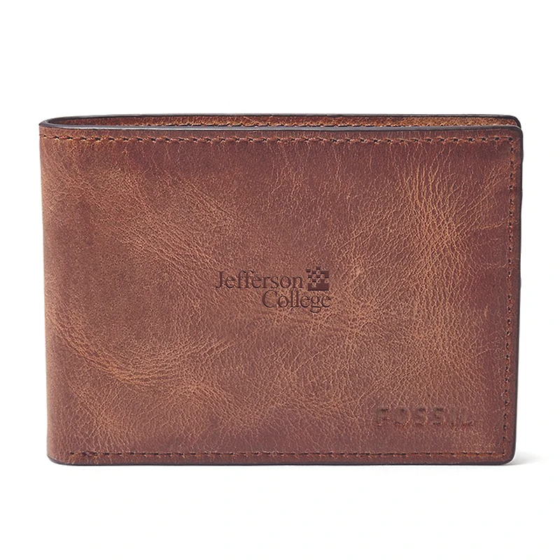 Fossil Brown Jefferson Vikings Derrick Front Pocket Bifold Wallet