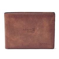 Fossil  Brown Jefferson Vikings Derrick Front Pocket Bifold Wallet