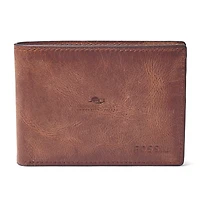 Fossil  Brown Kennebec Valley Community College Derrick Front Pocket Bifold Wallet