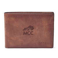 Fossil  Brown Madisonville Community College Derrick Front Pocket Bifold Wallet