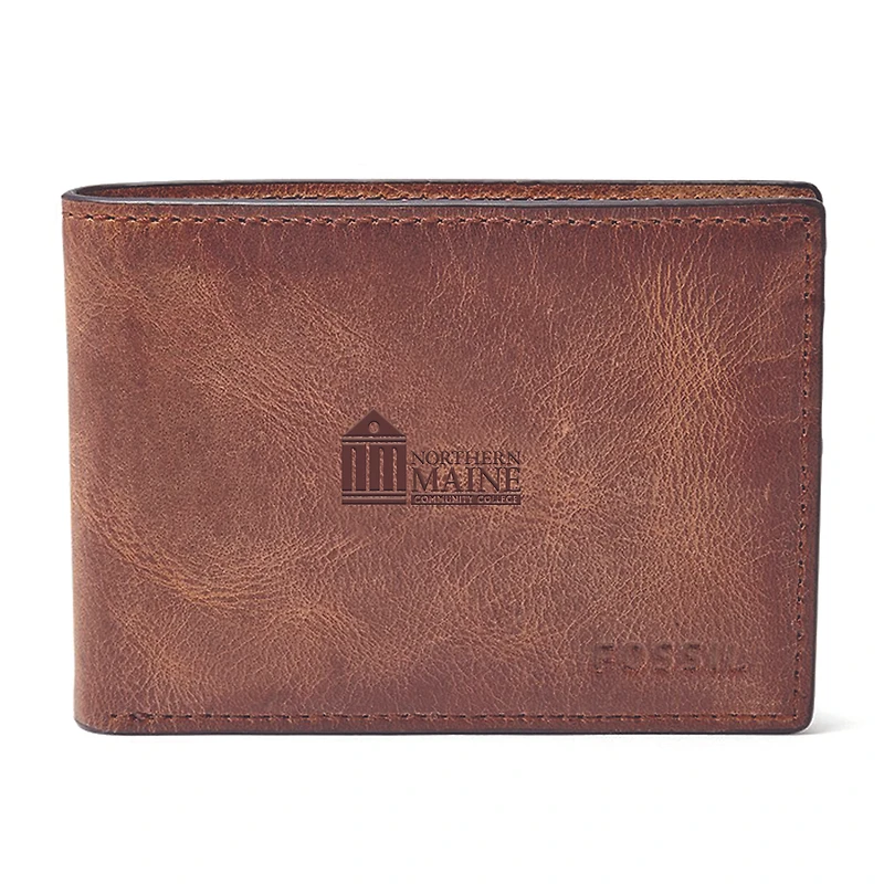 Fossil Brown NMCC Falcon Derrick Front Pocket Bifold Wallet