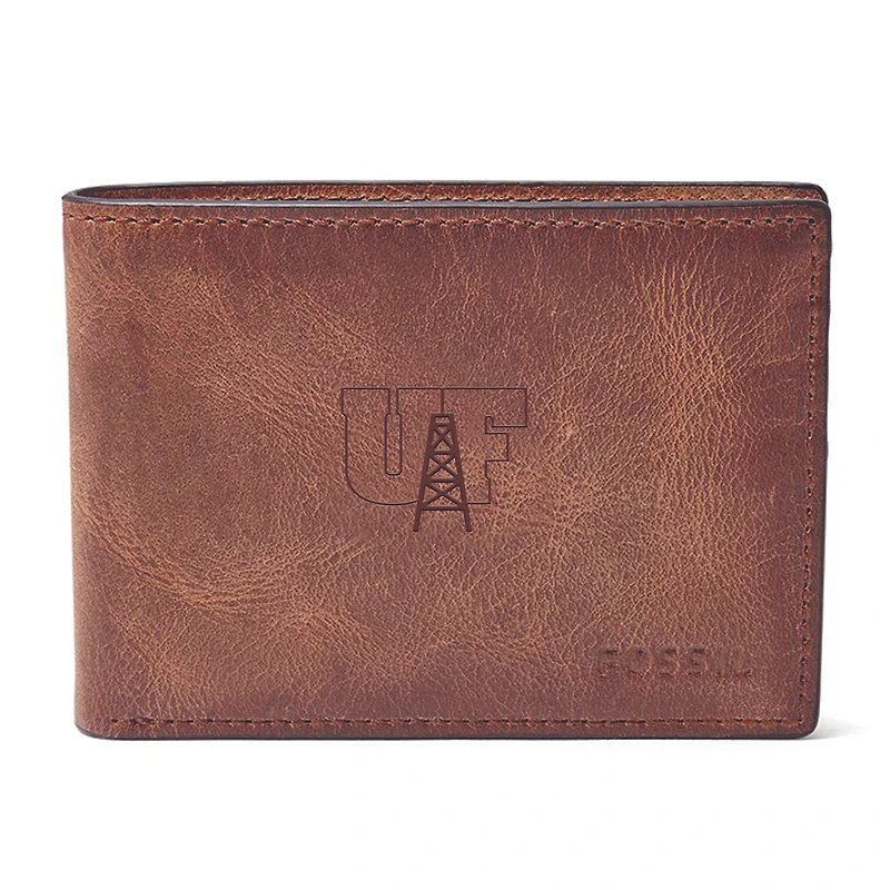 Fossil Brown Findlay Oilers Derrick Front Pocket Bifold Wallet