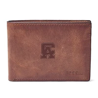 Fossil  Brown Central Alabama Community College Trojans Derrick Front Pocket Bifold Wallet