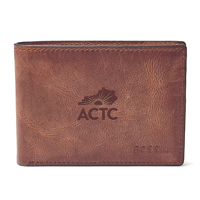 Fossil Brown Ashland Community and Technical College Derrick Front Pocket Bifold Wallet