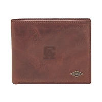 Fossil  Brown Central Alabama Community College Trojans Ryan RFID Flip ID Bifold