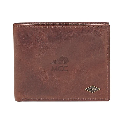 Fossil  Brown Madisonville Community College Ryan RFID Flip ID Bifold