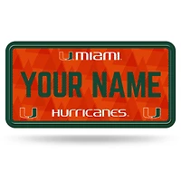 Miami Hurricanes 6" x 12" Personalized License Plate