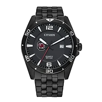 Men's  South Carolina Gamecocks Quartz Black-Tone Stainless Steel Watch