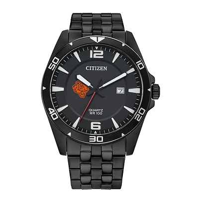 Men's  Savannah State Tigers Quartz Black-Tone Stainless Steel Watch