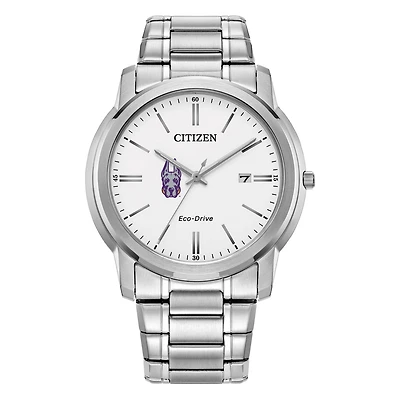 Men's Citizen Watch Silver UAlbany Great Danes Eco-Drive Dial Stainless Steel Watch