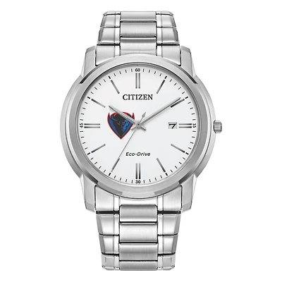 Men's Citizen Watch  Silver DePaul Blue Demons Eco-Drive White Dial Stainless Steel Watch