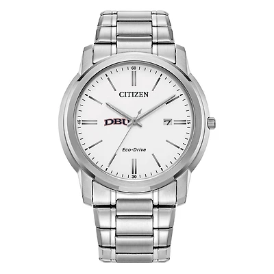 Men's Citizen Watch Silver Dallas Baptist Patriots Eco-Drive Dial Stainless Steel Watch