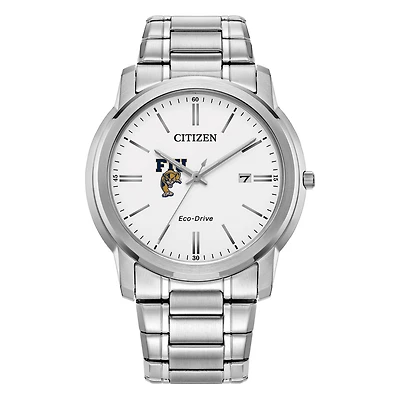 Men's Citizen Watch Silver FIU Panthers Eco-Drive Dial Stainless Steel Watch