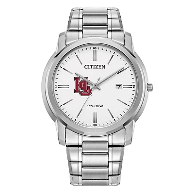 Men's Citizen Watch Silver Hampden-Sydney College Tigers Eco-Drive Dial Stainless Steel Watch