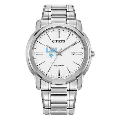 Men's Citizen Watch  Silver LIU Sharks Eco-Drive White Dial Stainless Steel Watch
