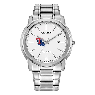 Men's Citizen Watch Silver Louisiana Tech Bulldogs Eco-Drive Dial Stainless Steel Watch