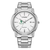 Men's Citizen Watch  Silver Manhattan Jaspers Eco-Drive White Dial Stainless Steel Watch