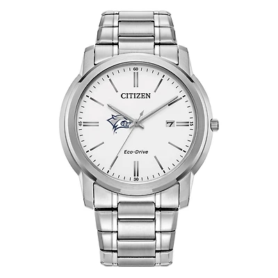 Men's Citizen Watch Silver New Hampshire Wildcats Eco-Drive Dial Stainless Steel Watch