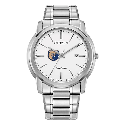 Men's Citizen Watch  Silver Morgan State Bears Eco-Drive White Dial Stainless Steel Watch