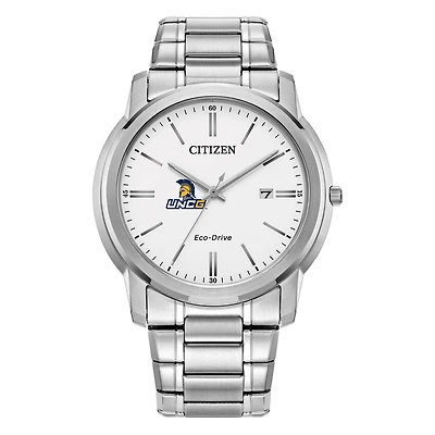 Men's Citizen Watch  Silver UNCG Spartans Eco-Drive White Dial Stainless Steel Watch