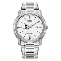 Men's Citizen Watch  Silver UNCG Spartans Eco-Drive White Dial Stainless Steel Watch