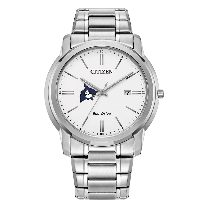 Men's Citizen Watch Silver Westfield State Owls Eco-Drive Dial Stainless Steel Watch