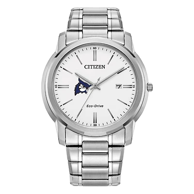 Men's Citizen Watch Silver Westfield State Owls Eco-Drive Dial Stainless Steel Watch