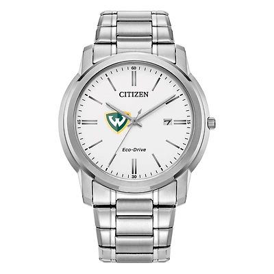 Men's Citizen Watch Silver Wayne State Warriors Eco-Drive Dial Stainless Steel Watch