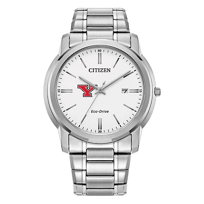 Men's Citizen Watch Silver Youngstown State Penguins Eco-Drive Dial Stainless Steel Watch