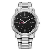 Men's Citizen Watch  Silver Loyola Marymount Lions Eco-Drive Black Dial Stainless Steel Watch