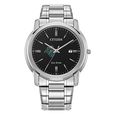 Men's Citizen Watch  Silver Coastal Carolina Chanticleers Eco-Drive Black Dial Stainless Steel Watch