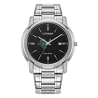 Men's Citizen Watch  Silver Coastal Carolina Chanticleers Eco-Drive Black Dial Stainless Steel Watch
