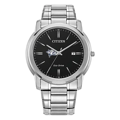 Men's Citizen Watch  Silver New Hampshire Wildcats Eco-Drive Black Dial Stainless Steel Watch